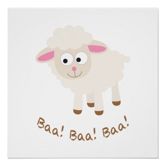 Baa! Baa! Baa! Niedlich Little Lamb Poster (Vorderseite)