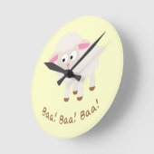 Baa! Baa! Baa! Niedlich Little Lamb Runde Wanduhr (Winkel)