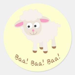 Baa! Baa! Baa! Niedlich Little Lamb Runder Aufkleber