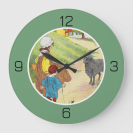 Baa, Baa, Black Sheep Geburtstagsparty Collection Große Wanduhr