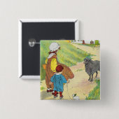 Baa, Baa, Black Sheep, Mother Gänse Kinderzimmer R Button (Vorne & Hinten)