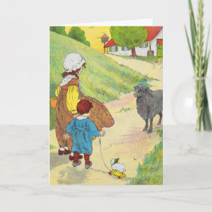 Baa, Baa, Black Sheep, Mother Gänse Kinderzimmer R Karte