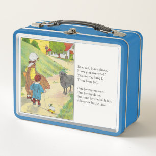 Baa, Baa, Black Sheep, Mother Gänse Kinderzimmer R Metall Brotdose