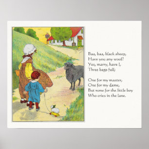 Baa, Baa, Black Sheep, Mother Gänse Kinderzimmer R Poster