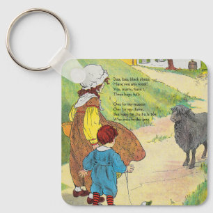Baa, Baa, Black Sheep, Mother Gänse Kinderzimmer R Schlüsselanhänger