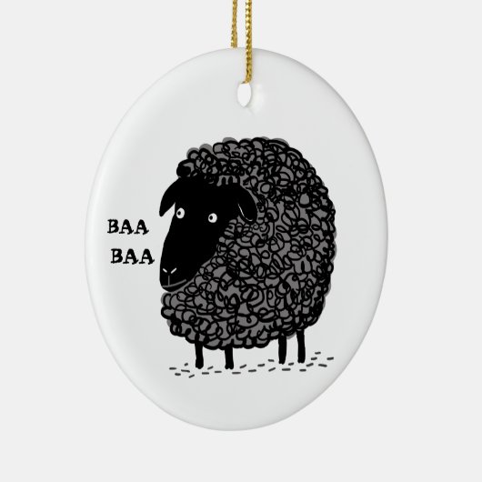 Baa Baa Black Sheep Niedlich Custom Holiday Orname Keramik Ornament (Rechts)