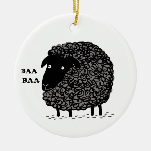 Baa Baa Black Sheep Niedlich Custom Holiday Orname Keramik Ornament (Vorne)