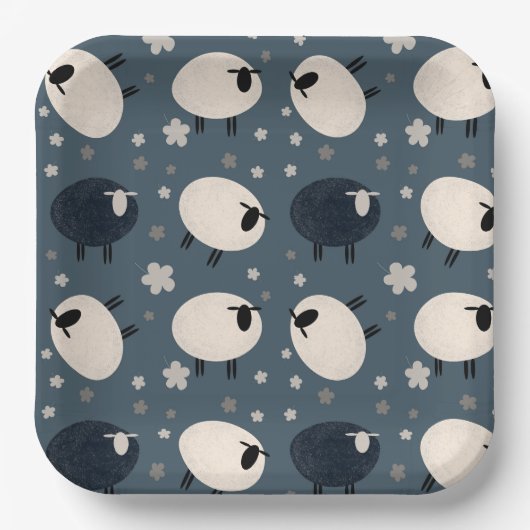 Baa Baa Black Sheep Pappteller (Vorderseite)