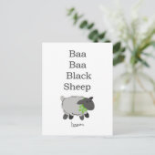 Baa Baa Black Sheep Postkarte (Stehend Vorderseite)