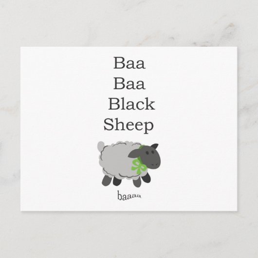Baa Baa Black Sheep Postkarte (Vorderseite)