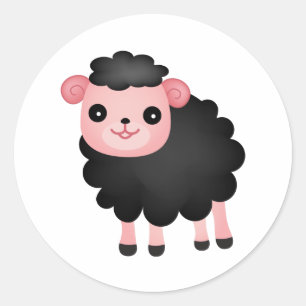 Baa Baa Black Sheep Runder Aufkleber