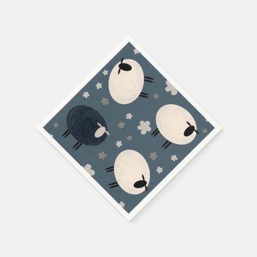 Baa Baa Black Sheep Serviette (Ecke)