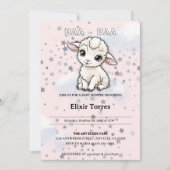 Baa-baa Kleine Lamm-Stars Babydusche Einladung (Vorderseite)