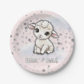 Baa-baa Kleine Lamm-Stars Babydusche Pappteller (Vorderseite)