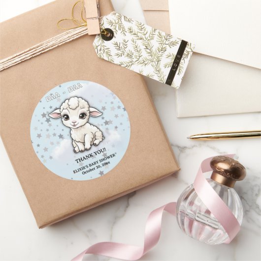 Baa-baa Kleine Lamm-Stars Babydusche Runder Aufkleber (Schenken)