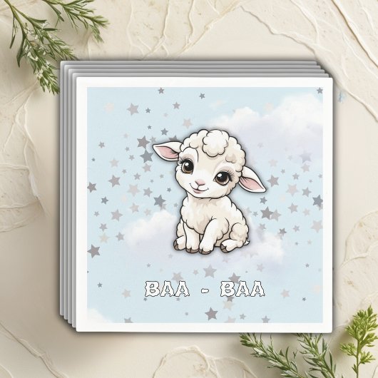 Baa-baa Kleine Lamm-Stars Babydusche Serviette