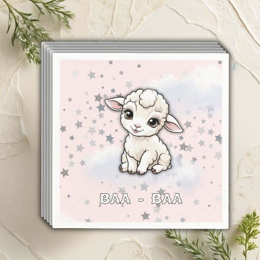 Baa-baa Kleine Lamm-Stars Babydusche Serviette