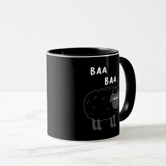 Baa Baa Schwarz Schafe Tasse (VorderseiteRechts)
