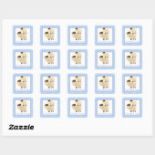 Baa Baa Sheep Blue Lamb Square Umschlag Aufkleber (Blatt)