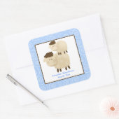 Baa Baa Sheep Blue SQUARE Quadratischer Aufkleber (Umschlag)