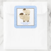 Baa Baa Sheep Blue SQUARE Quadratischer Aufkleber (Tasche)