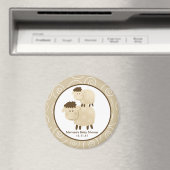 Baa Baa Sheep Neutral 3-Zoll-Rundmagnet Magnet (In Situ (Geschirrspüler))