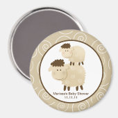 Baa Baa Sheep Neutral 3-Zoll-Rundmagnet Magnet (Vorderseite/Rückseite)