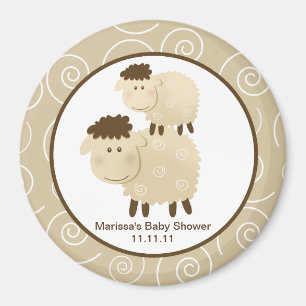 Baa Baa Sheep Neutral 3-Zoll-Rundmagnet Magnet