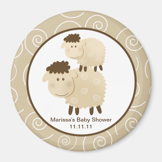 Baa Baa Sheep Neutral 3-Zoll-Rundmagnet Magnet (Vorne)