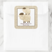Baa Baa Sheep Neutral SQUARE Gefälligkeitsaufklebe Quadratischer Aufkleber (Tasche)