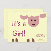 Baa-Baby Einladung (Vorne/Hinten)