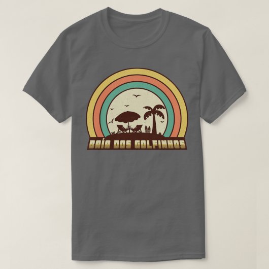 Baa dos Golfinhos Retro Sunset Style T-Shirt (Design vorne)
