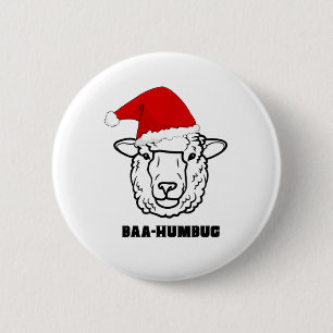 Baa-Humbug Christmas-Sheep Funny Niedlicher Bauer  Button