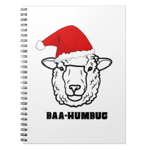 Baa-Humbug Christmas-Sheep Funny Niedlicher Bauer Notizblock