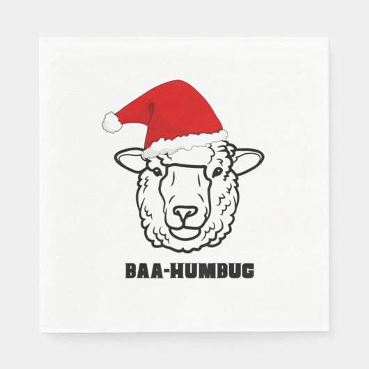 Baa-Humbug Christmas-Sheep Funny Niedlicher Bauer Serviette (Vorderseite)