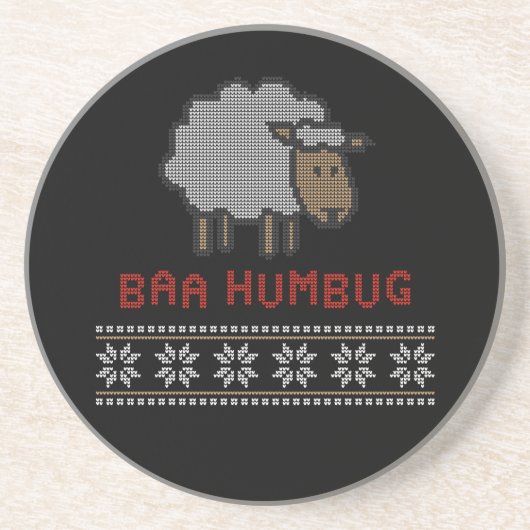Baa Humbug Christmas Sheep Getränkeuntersetzer (Vorne)