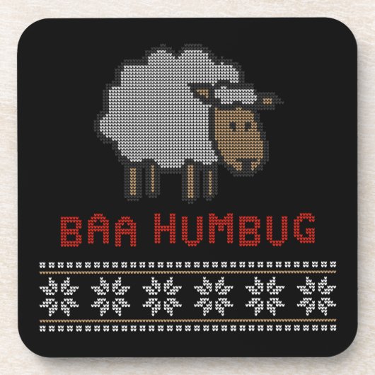 Baa Humbug Christmas Sheep Getränkeuntersetzer (Vorderseite)