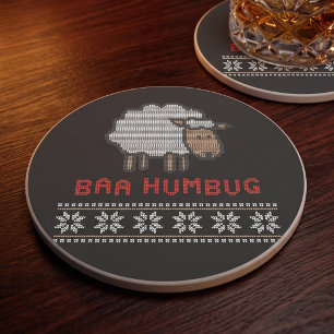 Baa Humbug Christmas Sheep Getränkeuntersetzer