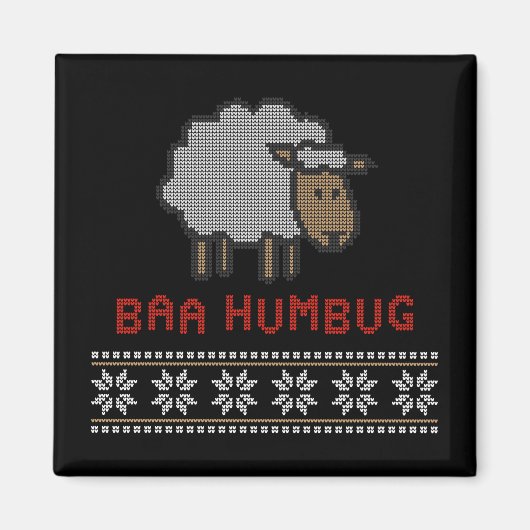 Baa Humbug Christmas Sheep Magnet (Vorne)
