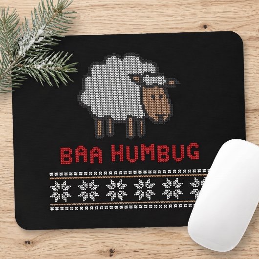 Baa Humbug Christmas Sheep Mousepad