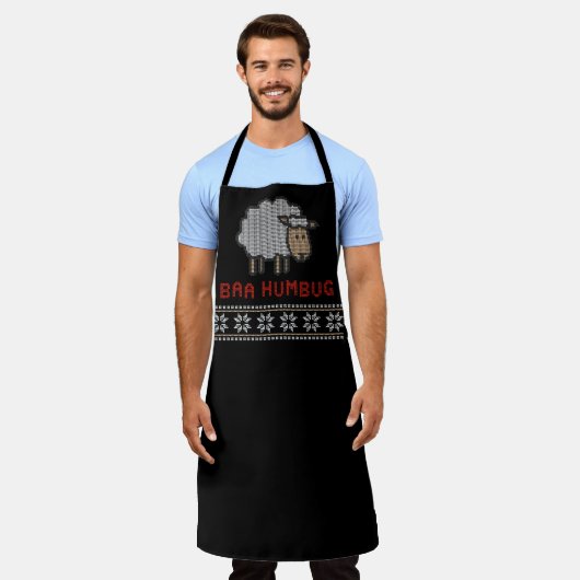 Baa Humbug Christmas Sheep | Ugy Sweater Style Schürze (Getragen)