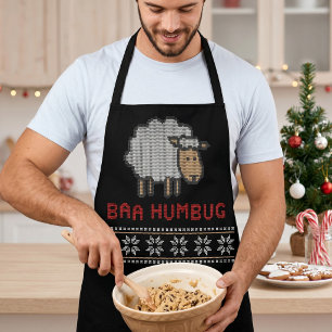 Baa Humbug Christmas Sheep Ugy Sweater Style Schürze