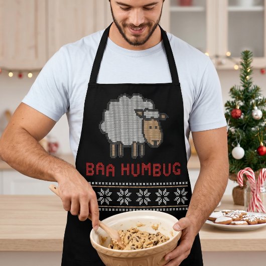 Baa Humbug Christmas Sheep | Ugy Sweater Style Schürze