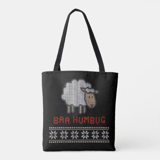 Baa Humbug Christmas Sheep | Ugy Sweater Style Tasche (Rückseite)