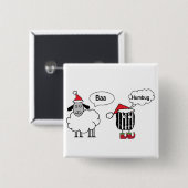 Baa Humbug Funny Christmas Sheep Cartoon Button (Vorne & Hinten)