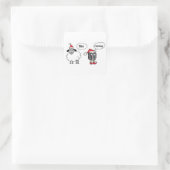 Baa Humbug Funny Christmas Sheep Cartoon Quadratischer Aufkleber (Tasche)