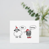 Baa Humbug Funny Festive Cartoon Postkarte (Stehend Vorderseite)