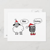 Baa Humbug Funny Festive Cartoon Postkarte (Vorne/Hinten)
