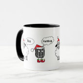 Baa Humbug Funny Festive Cartoon Tasse (Vorderseite Links)