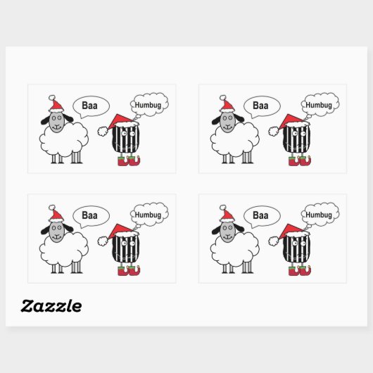 Baa Humbug Funny Festive Glossy Stickers (Blatt)